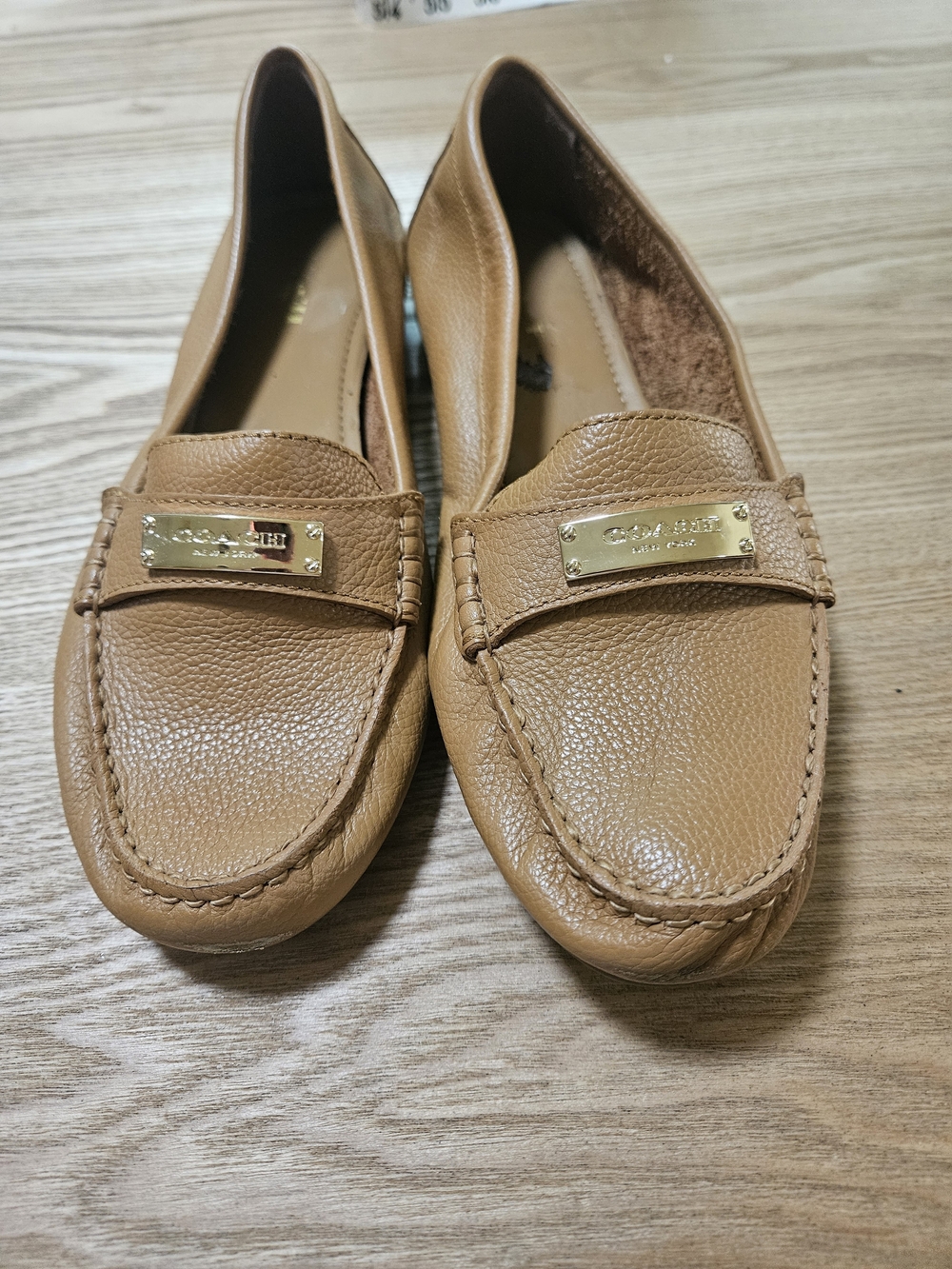 Coach Women's Tan Leather Penny Loafers